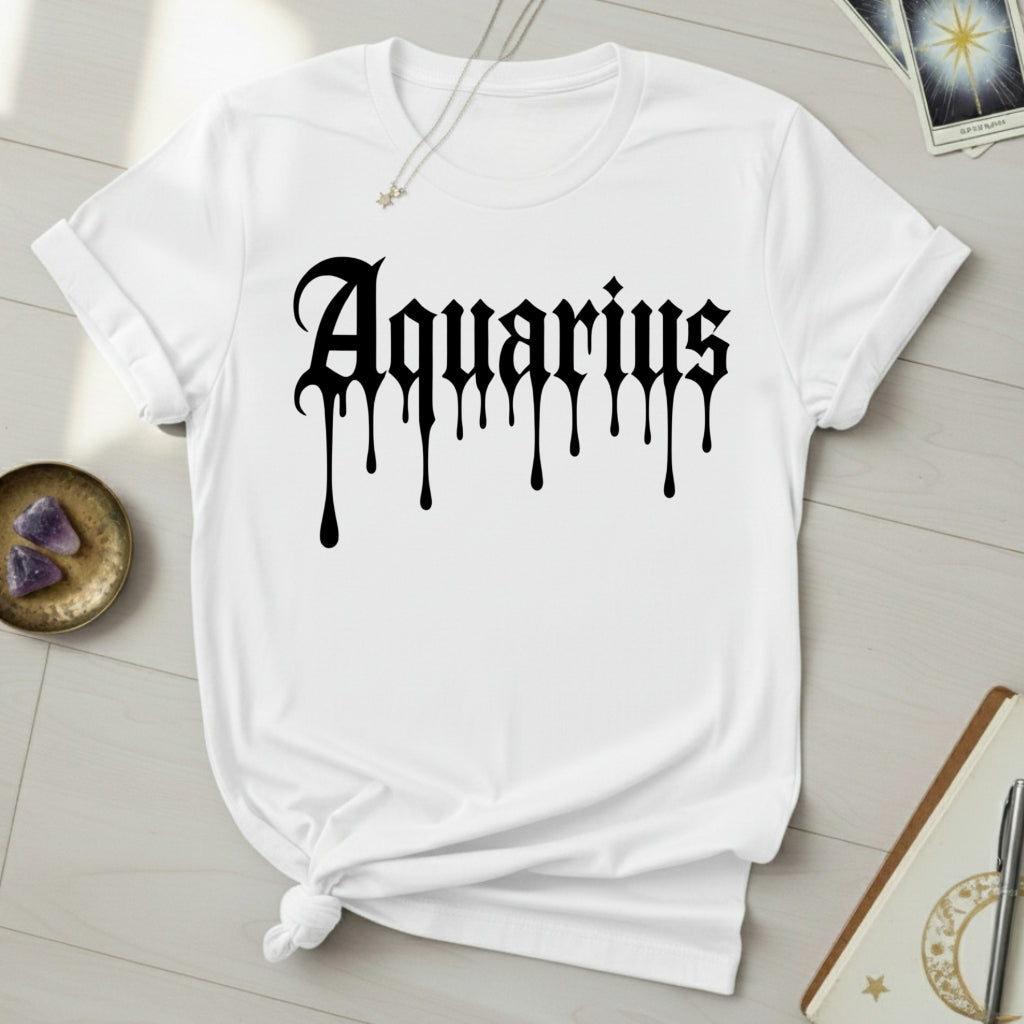Aquarius Ink Drip T-Shirt